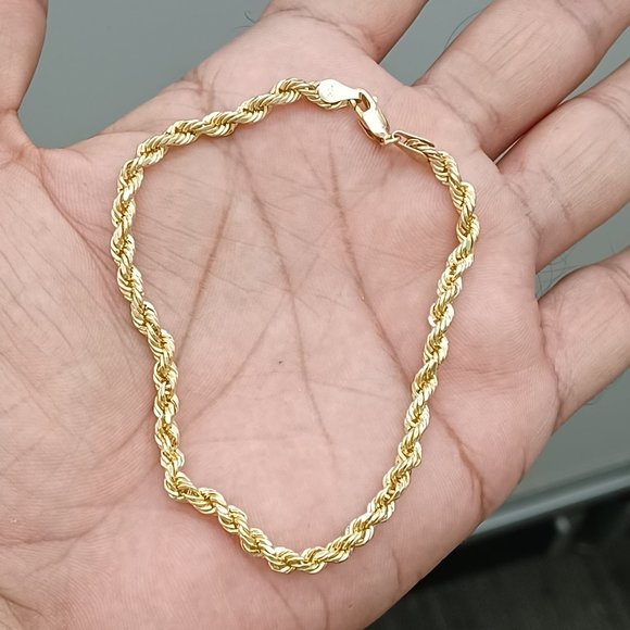 10kt Real Gold Rope Bracelet size 8 inches